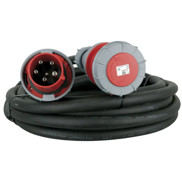 Three phase cable 63A CEE Black 5m ( 16mm² )